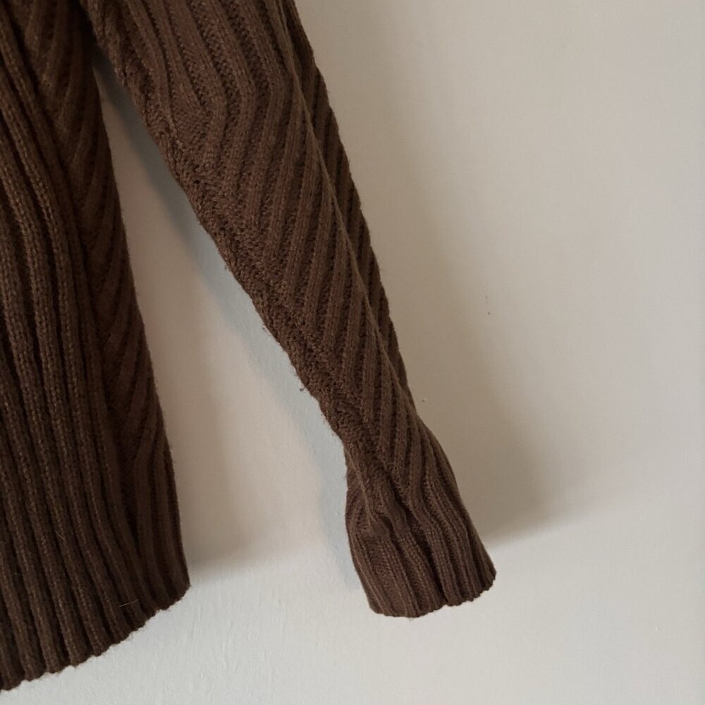 Eddie Bauer Women XS Brown Cable Knit Sweater Capsule Minimalist Outdoor Cottage - Picture 6 of 16